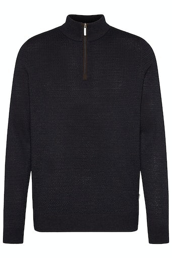 Wool 1/4 Zip Jumper - Brown