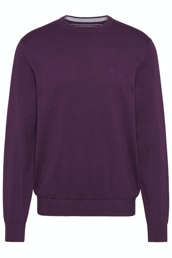 Cotton Cashmere Crew Neck Jumper - Purple