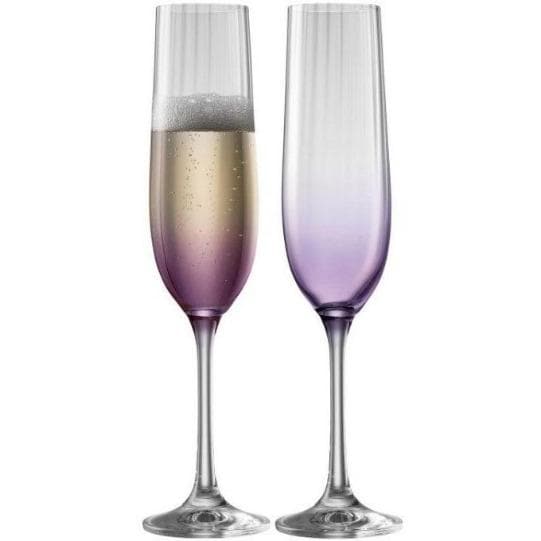 Erne Set Of 2 Champagne Flutes Amethyst