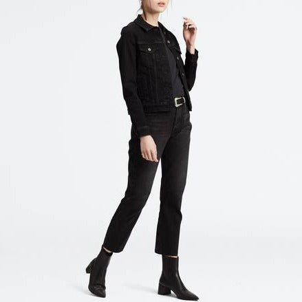 Ladies 501 Crop Jean - Black Sprout