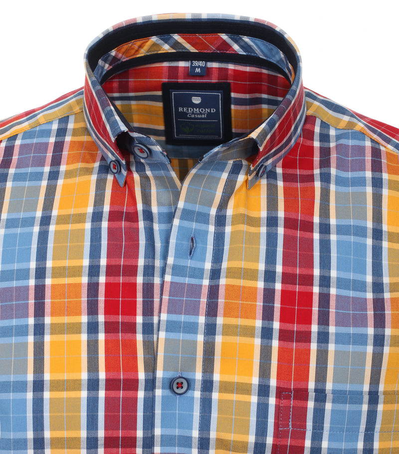 Short Sleeve Check Shirt - Red