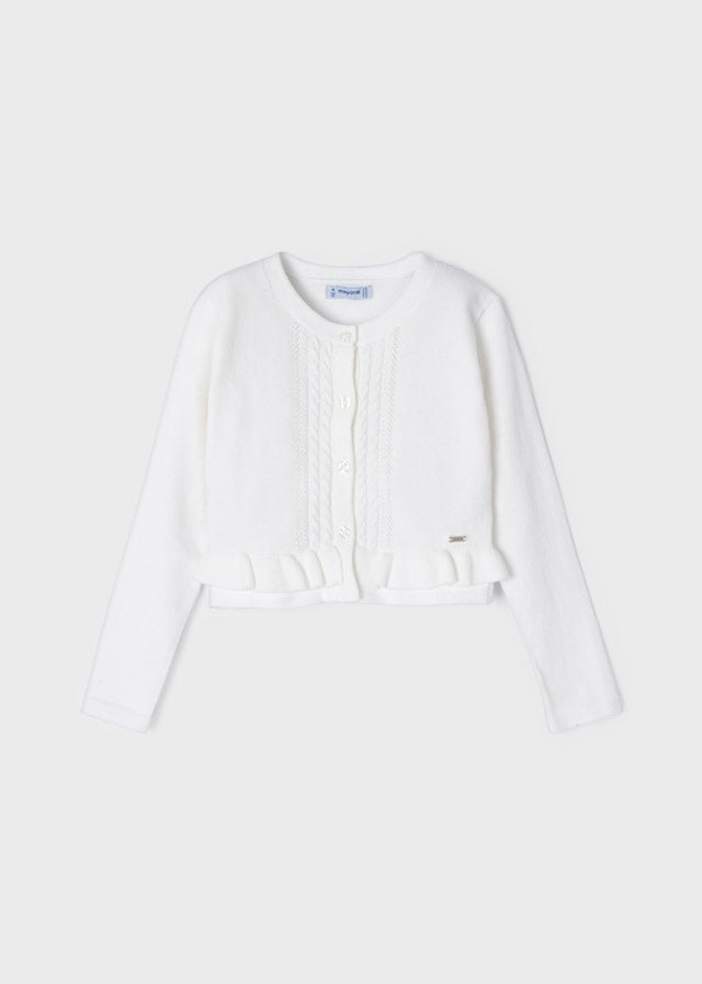 Braid Knit Cardigan - White