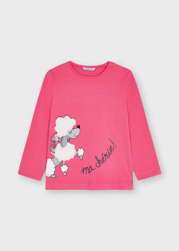 Long Sleeve Printed T-shirt - Fuchsia