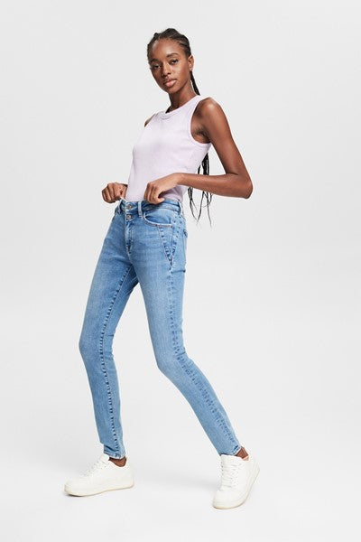 Cotton Stretch Jeans - Light Blue