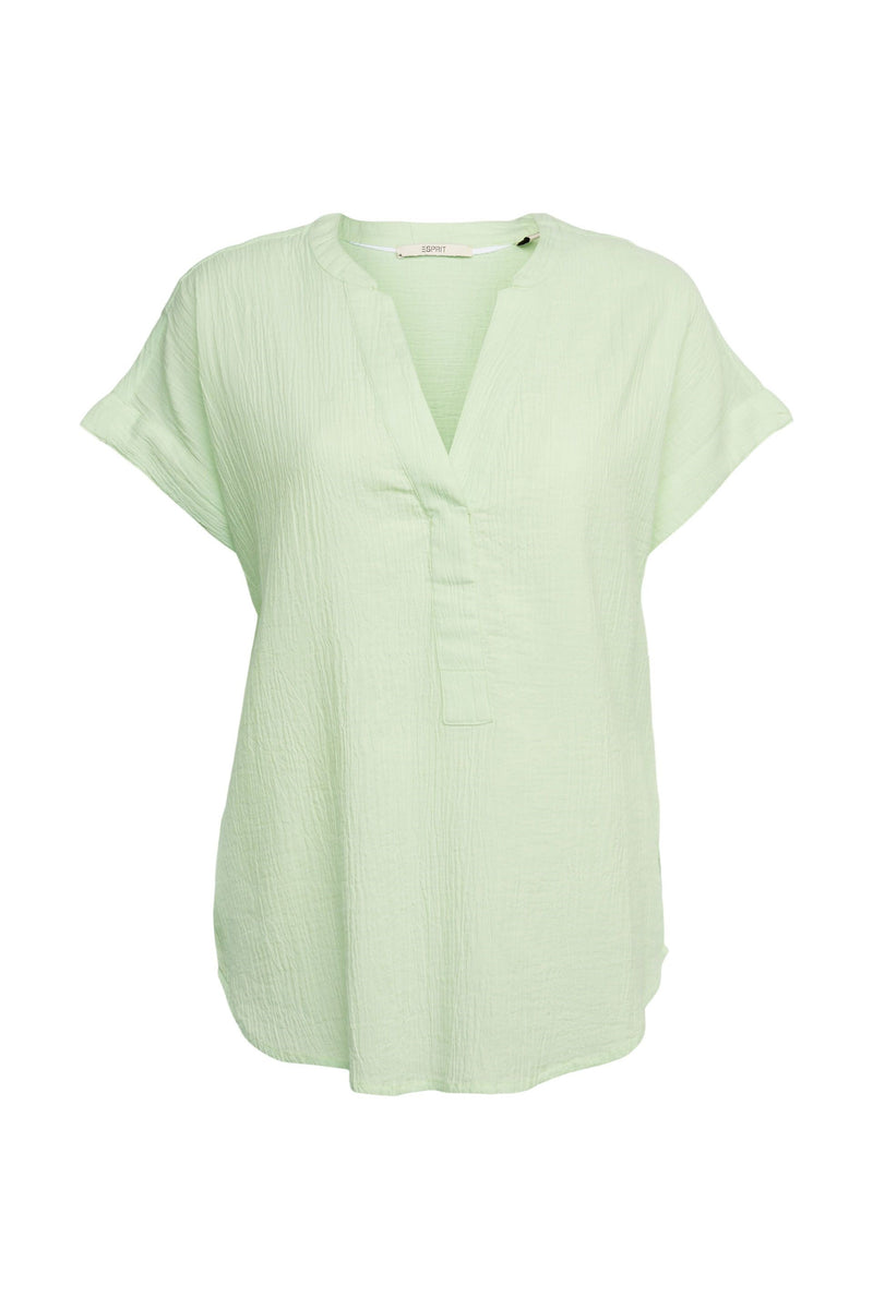 V Neck Blouse - Citrus Green