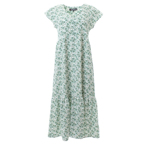 Judith Midi Dress - Green Daisy