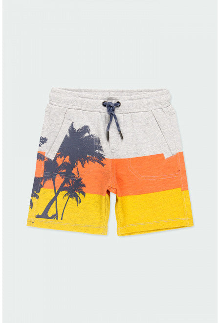 Palm Trees Bermuda Shorts - Grey