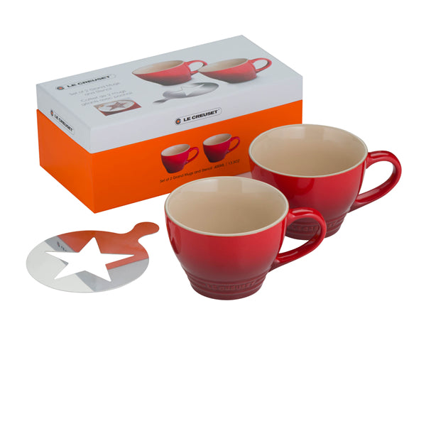 Le Creuset Set of 2 Grand Mugs with Stencil