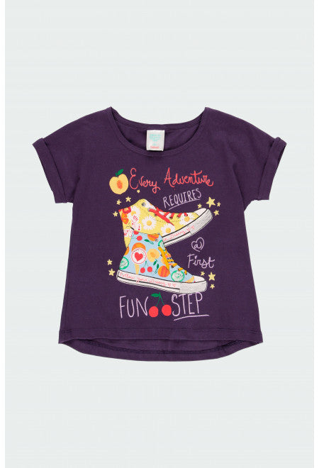 Shoes Short Sleeve T-shirt - Purple