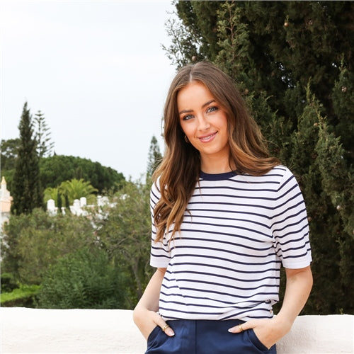 Robin Stripe Top - Navy/white