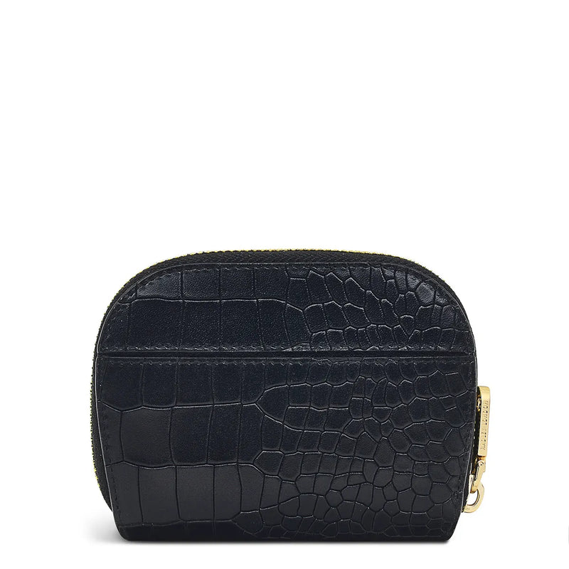 Liverpool Street Faux Croc Bifold Purse - Black