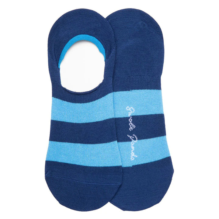 Stripe No Show Sock - Sky Blue