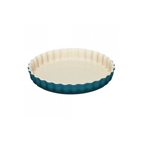 28cm Stoneware Fluted Flan Dish - Teal