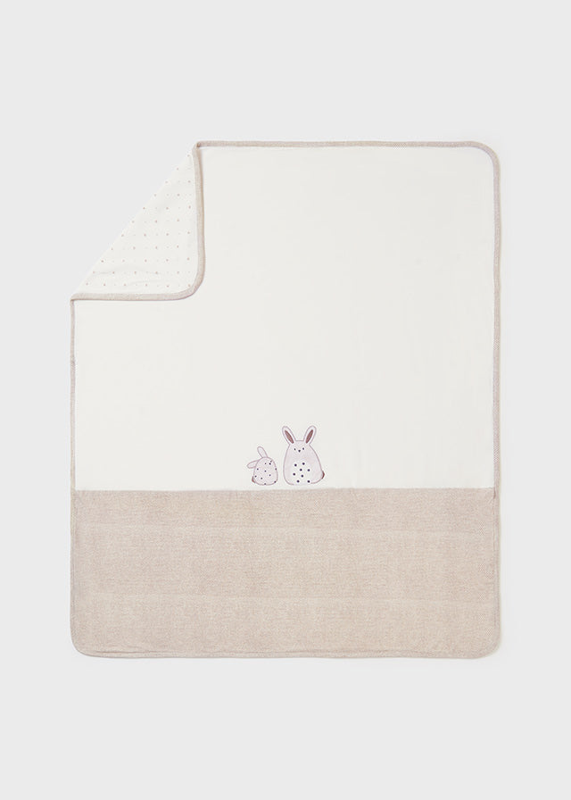 Embroidered Blanket - Beige